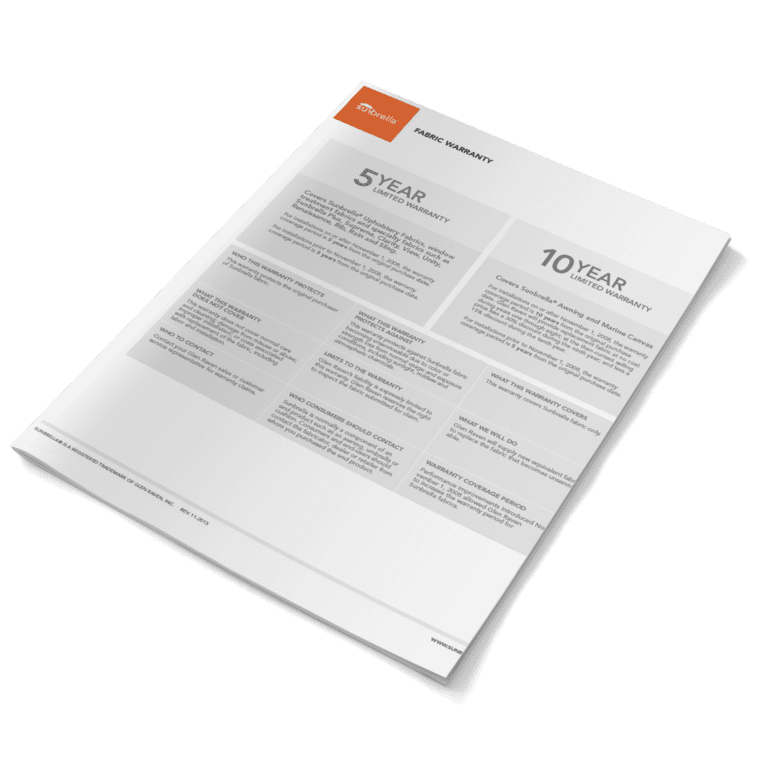 Sunbrella Canvas Warranty