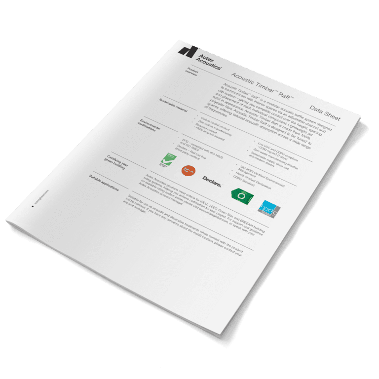Acoustic Timber raft data sheet