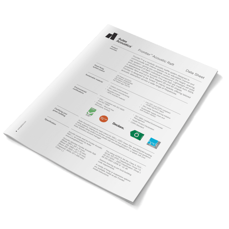 Frontier™ acoustic raft data sheet
