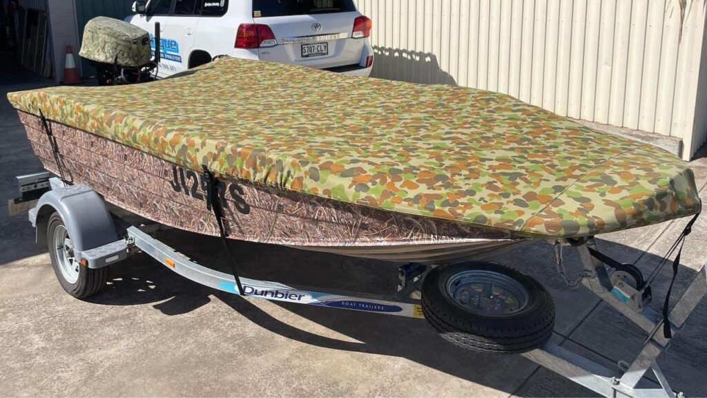 protex brand dx12 waterproof canvas camouflage boat cover